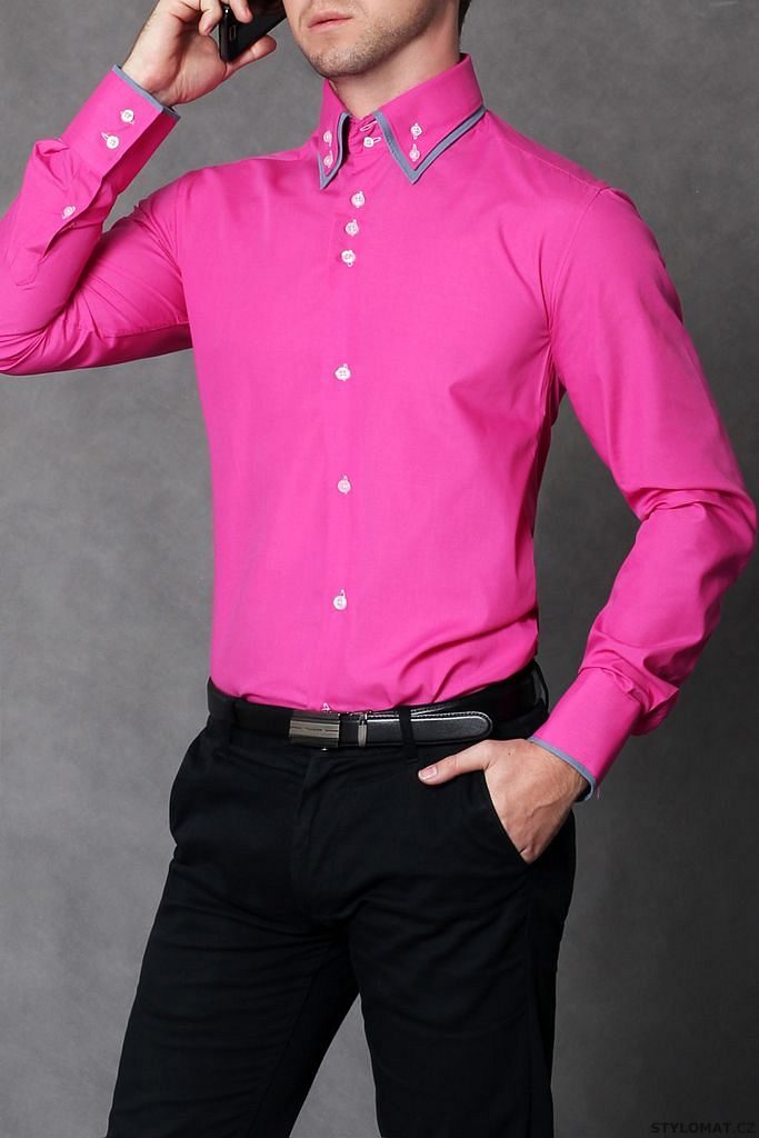 Pánská růžová elegantní košile - highness - Košile