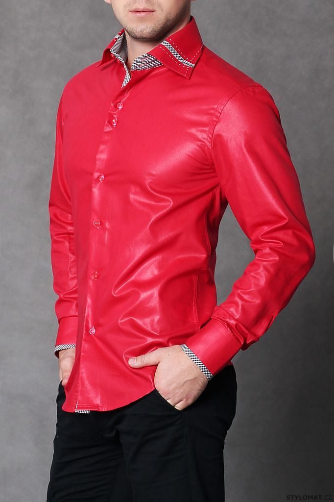 Červená košile pánská elegantní - highness - Košile