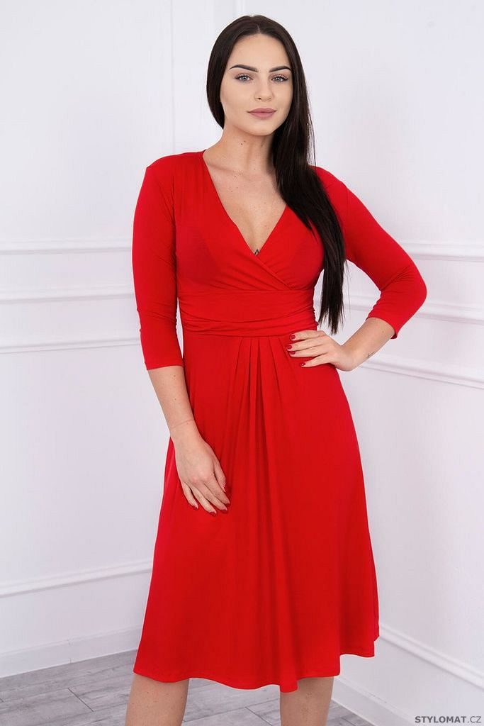 Červené šaty - Kesi - Těhotenské šaty