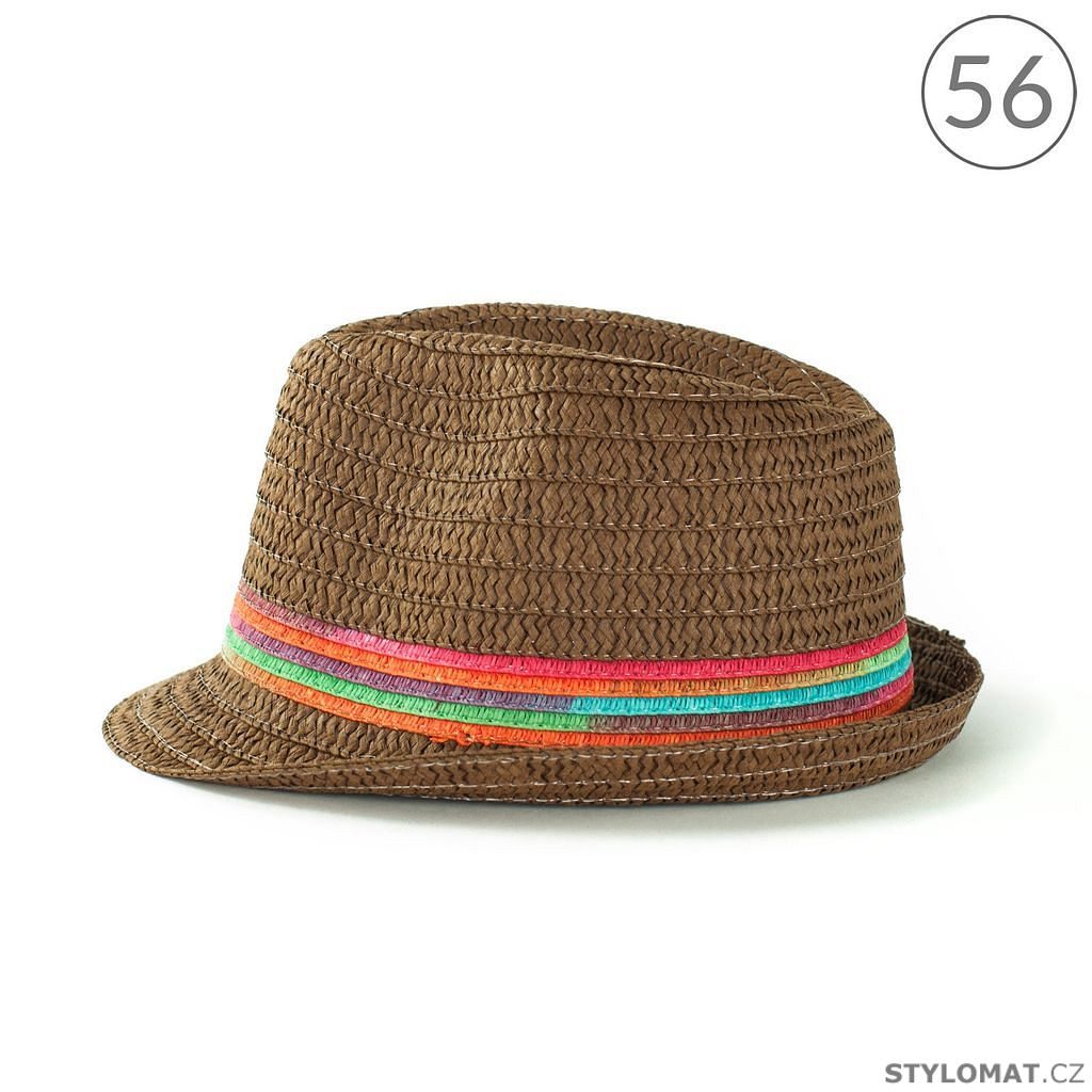 Klobouk na léto s barevnými pruhy hnědý - Art of Polo - Pánské klobouky a  kšiltovky