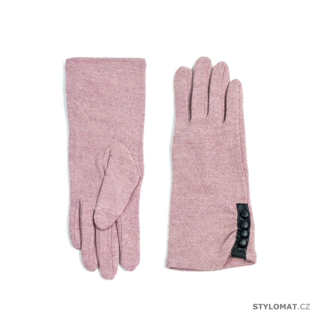 Dlouhé rukavice s knoflíky růžové - Art of Polo - Dámské rukavice