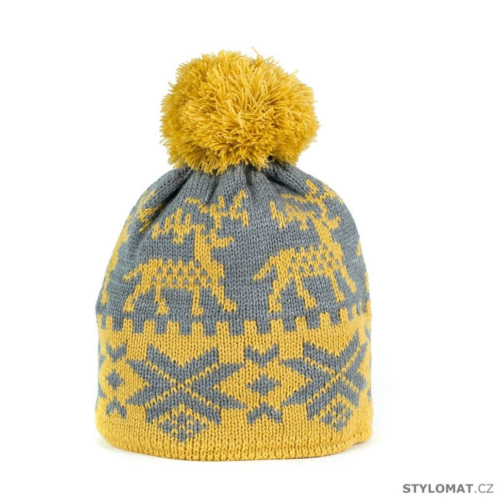 Zimní čepice s norským vzorem žlutá - Art of Polo - Teplé čepice (zimní)
