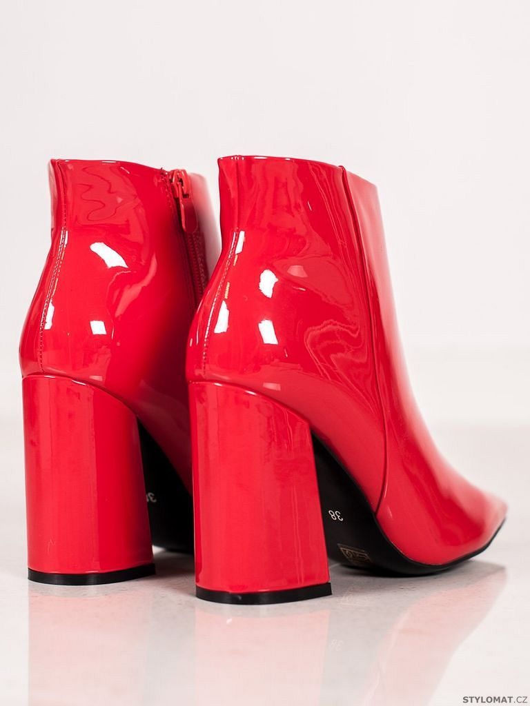Červené lakované boty - SEASTAR - Kotníčkové boty