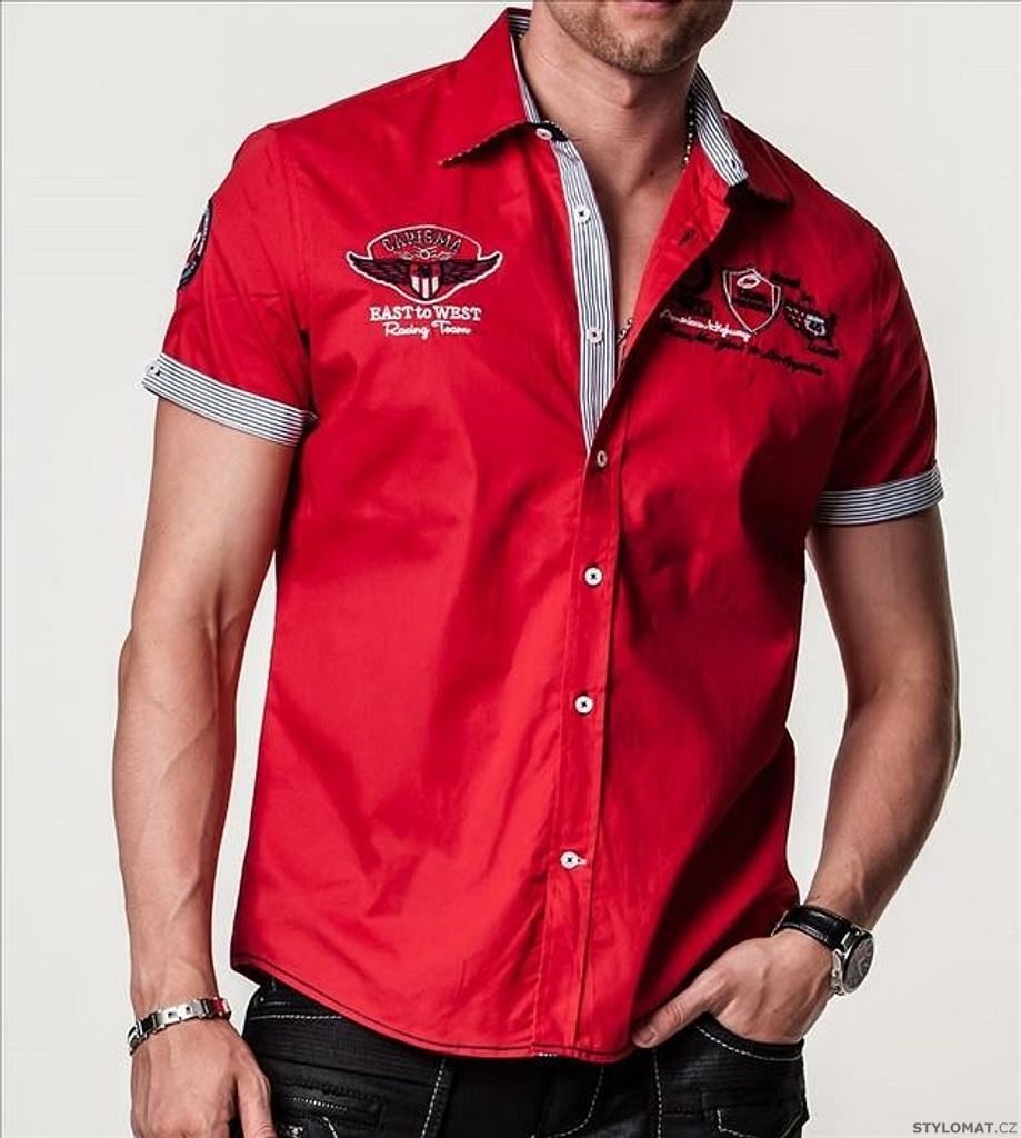 Pánská červená propínací košili - CARISMA - Košile