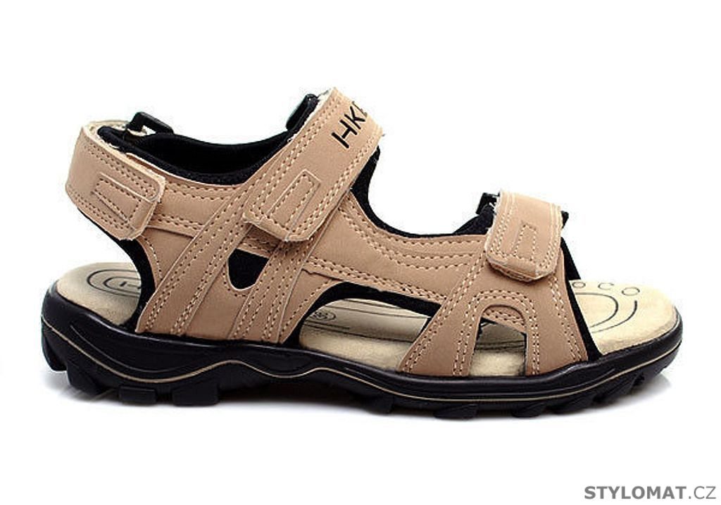 Tmavě béžové sportovní dámské sandály - HAKER - Sandále
