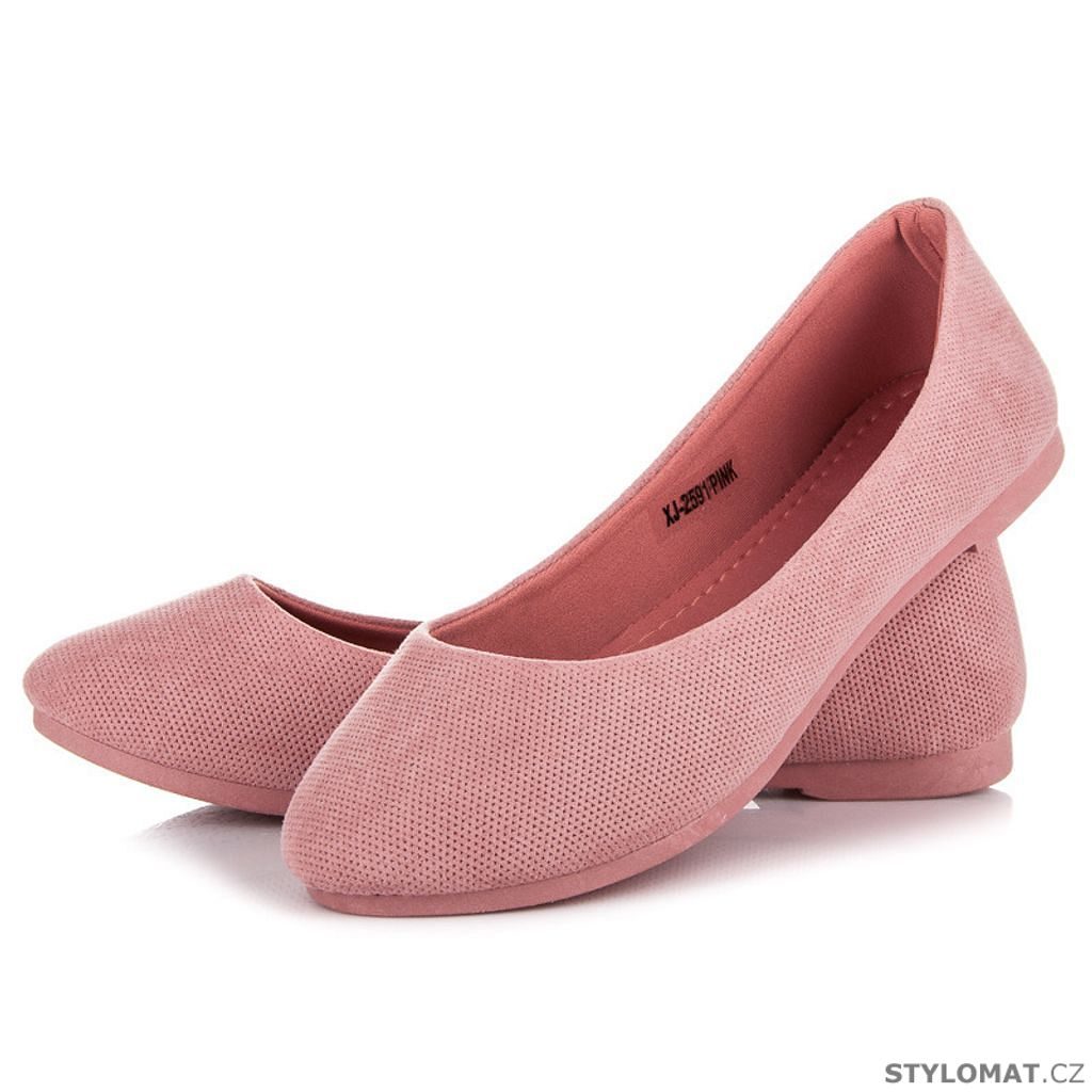 Pudrové baleríny - Ideal Shoes - Baleríny