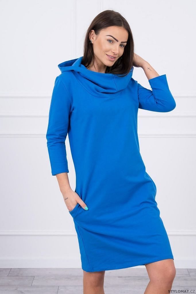 Šaty s kapucí a kapsami, modrá - Kesi - Sportovní šaty