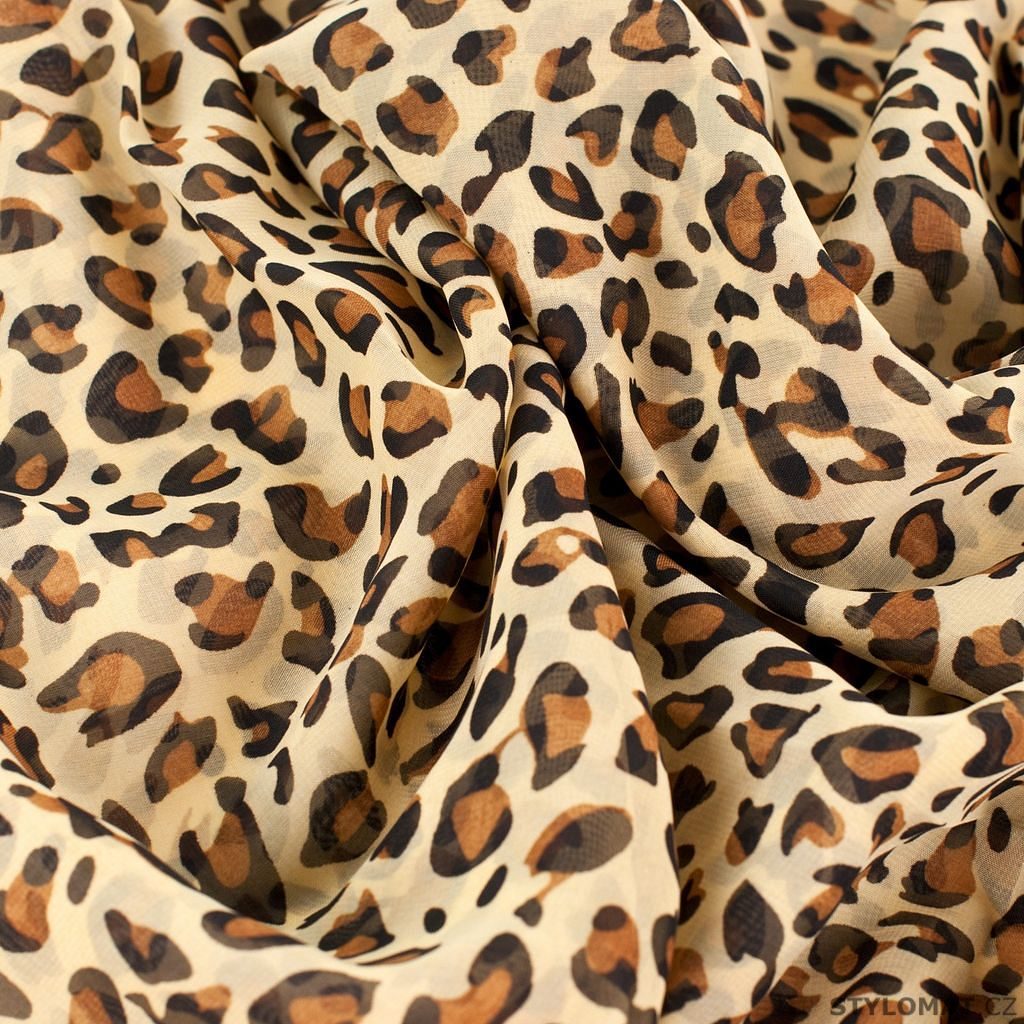Šátek s leopardím vzorem - Art of Polo - Dámské šátky a šály
