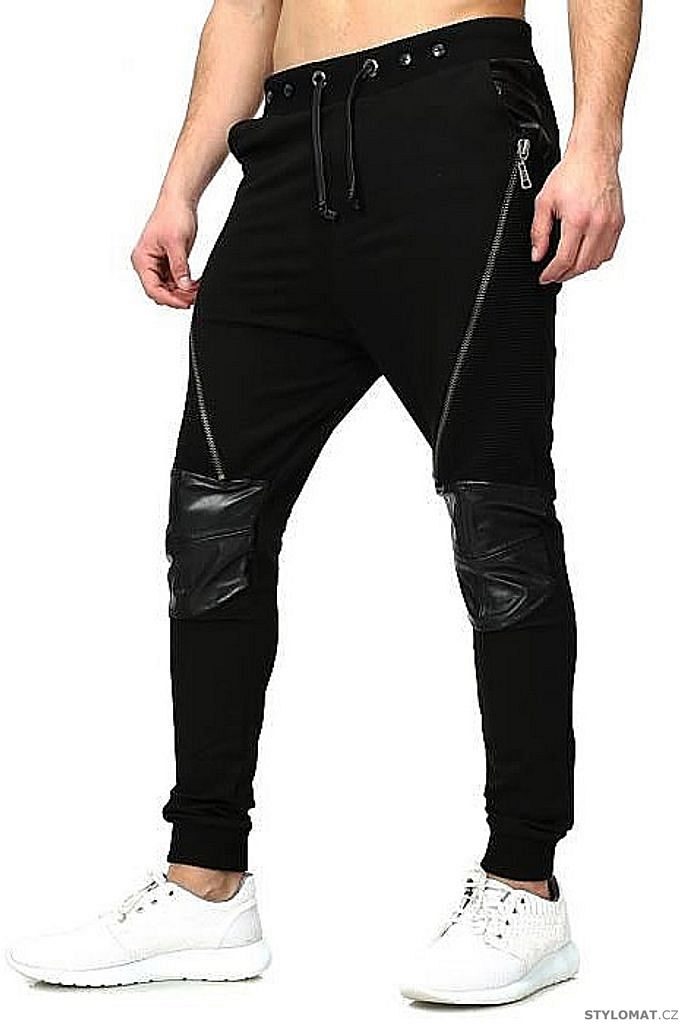 Pánské kalhoty se zipy černé - YNS - Kalhoty a džíny