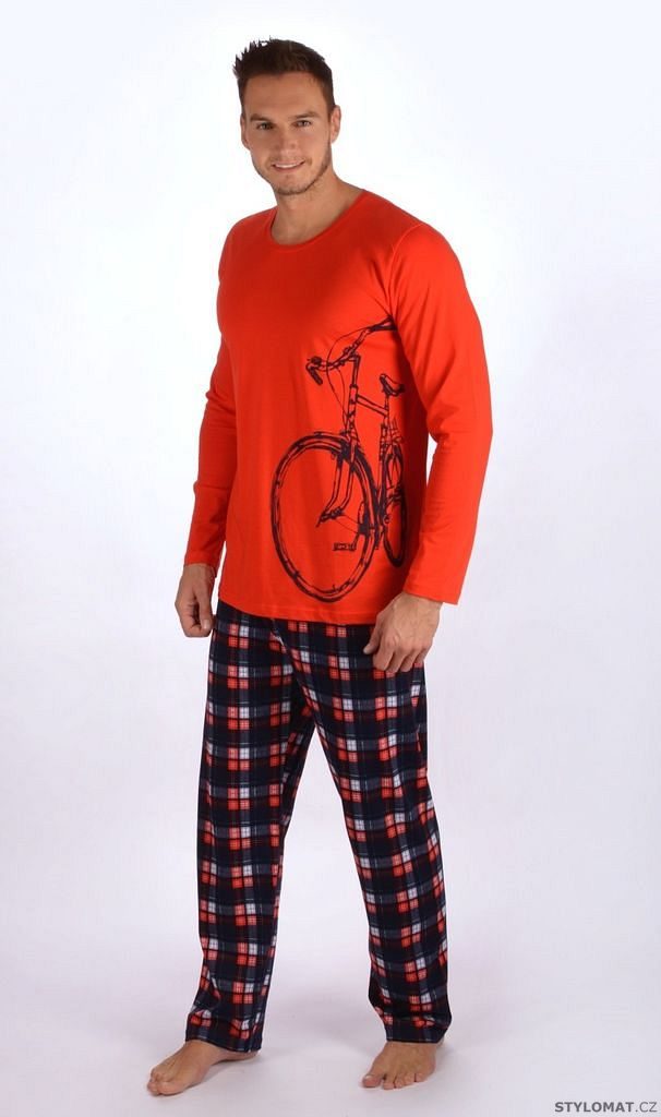 Pánské pyžamo dlouhé Velké kolo barva červená - Cool Comics - Pyžama