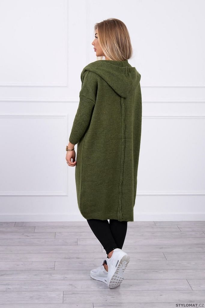 Lehký khaki svetr s kapucí - Kesi - Svetry