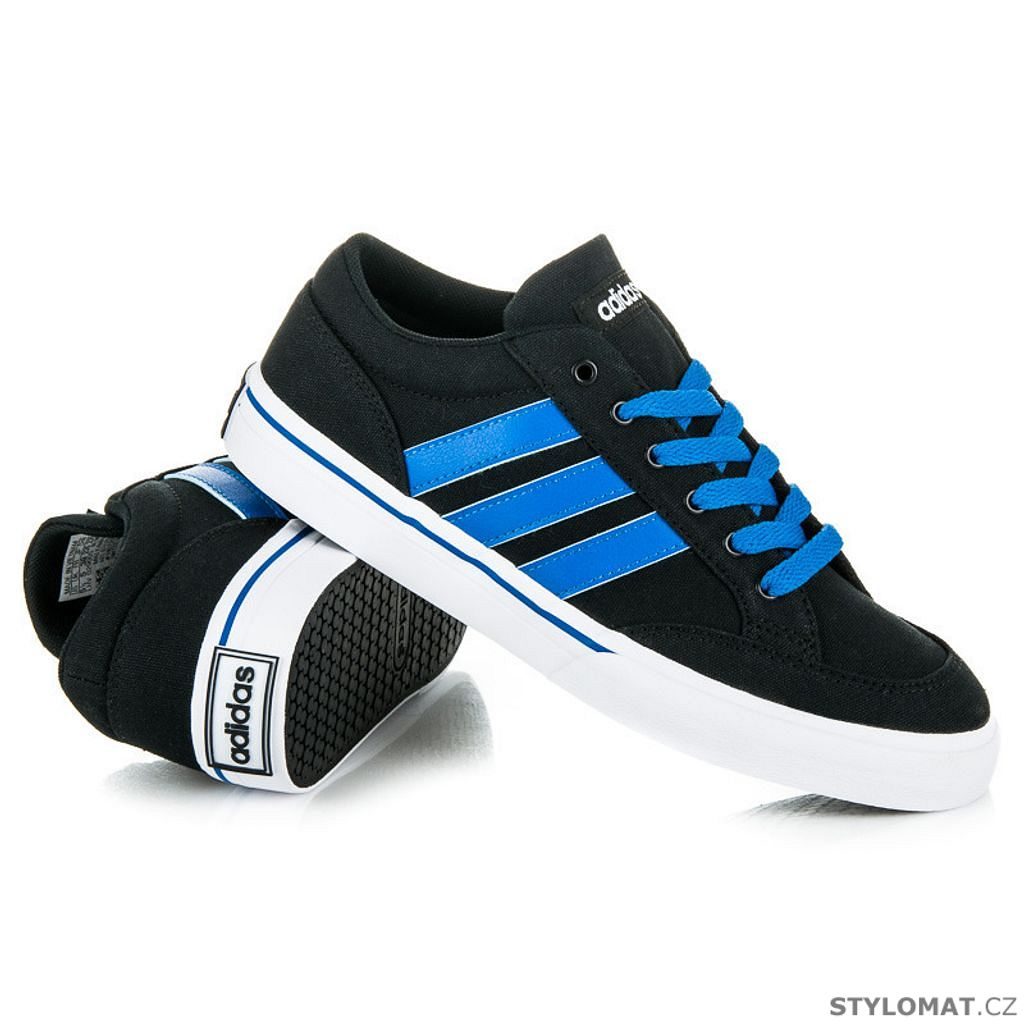 Černé sportovní boty s modrými pruhy Adidas gvp - Adidas - Sportovní pánská  obuv