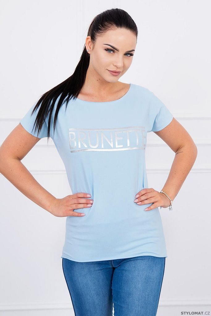 Tričko "BRUNETTE", modrá - Kesi - Trička s krátkým rukávem