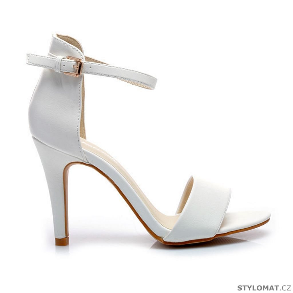 Bílé sandály na jehlovém podpatku - Sisicode - Sandále