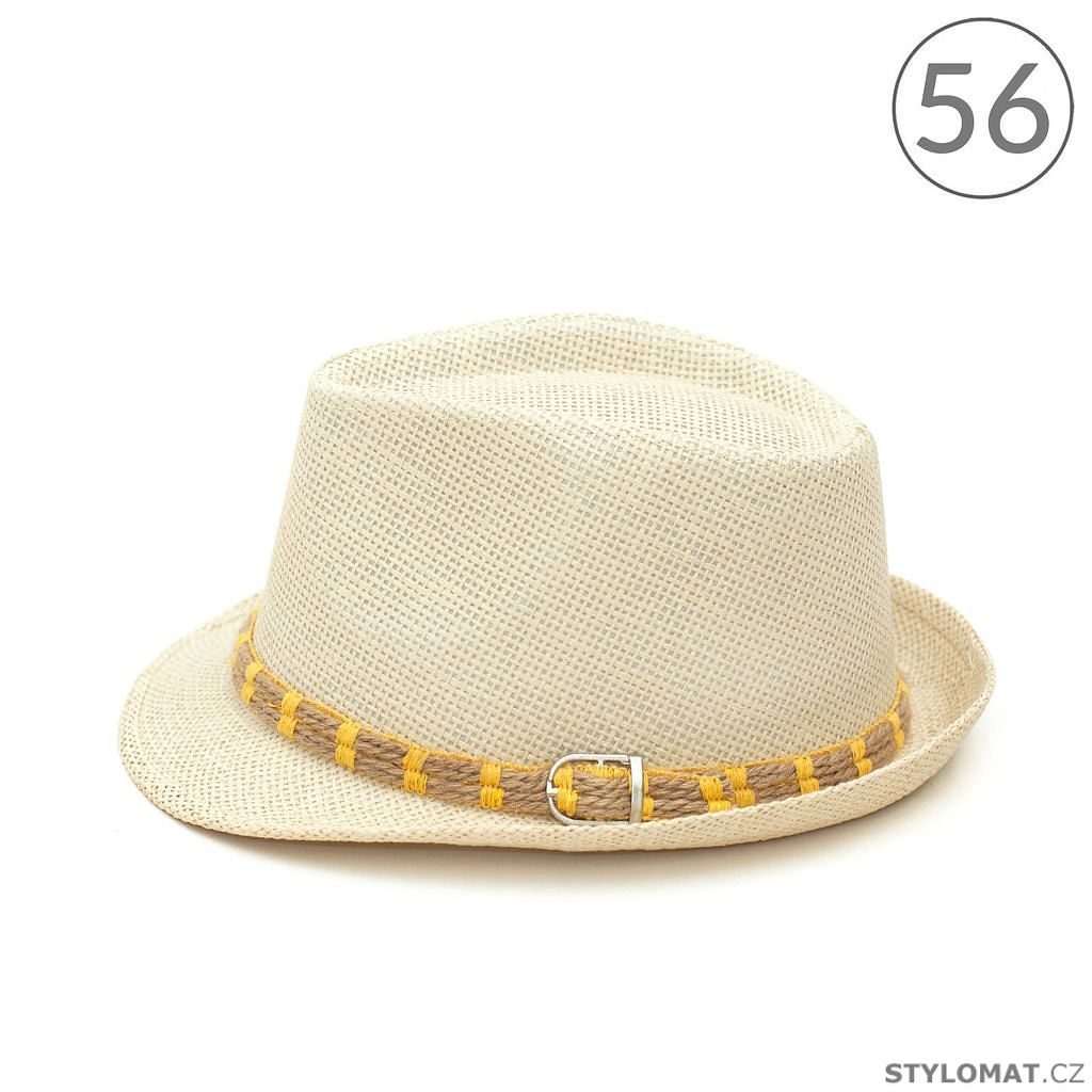 Letní trilby klobouk se žlutou dvojitou šňůrkou 56cm - Art of Polo - Dámské  letní klobouky