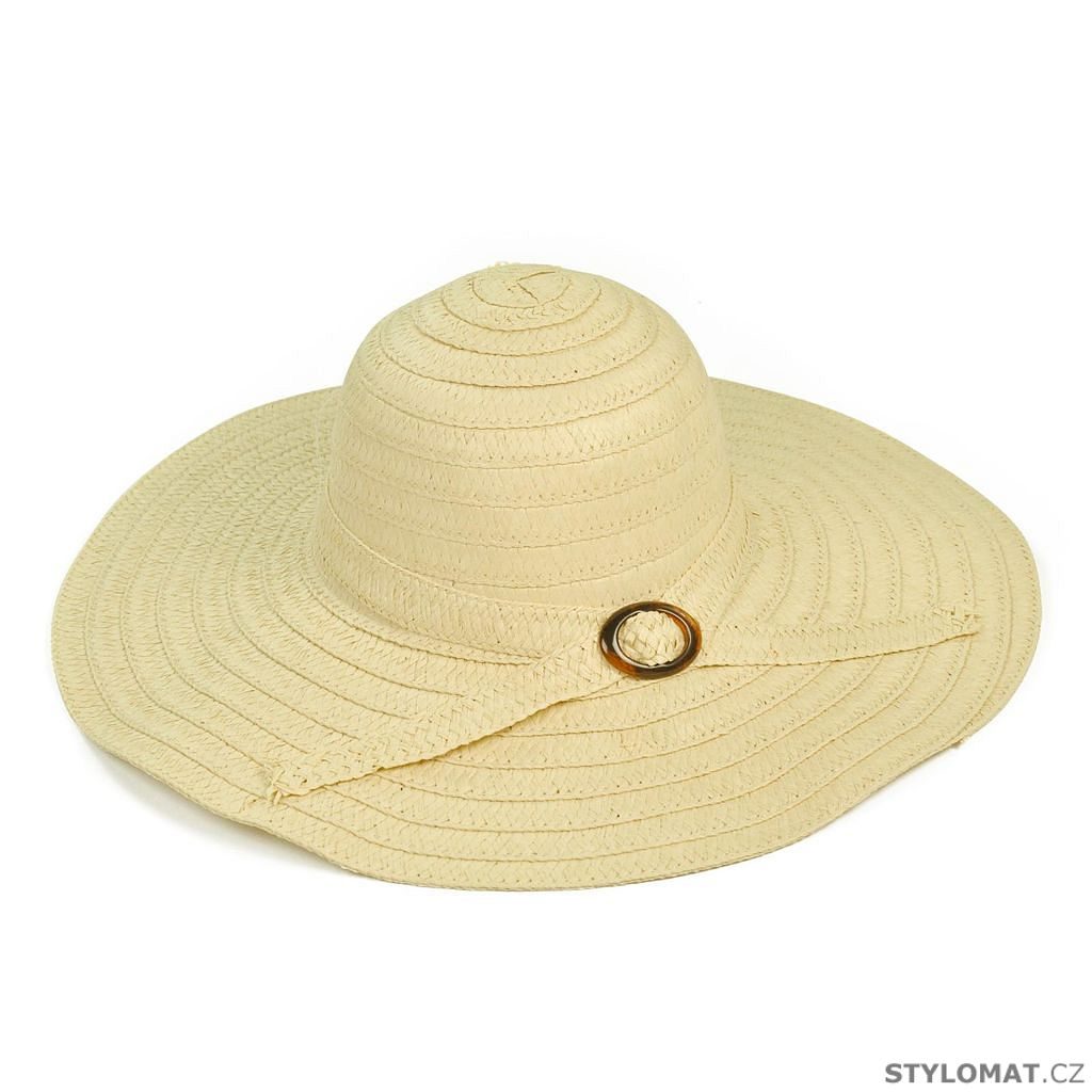 Letní velký žlutý klobouk se sponou - Art of Polo - Dámské letní klobouky