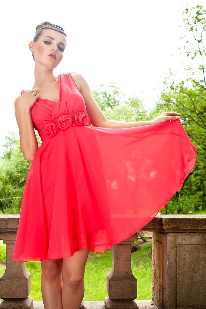 Dámské červené letní šaty - Pink BOOm - Krátké letní šaty