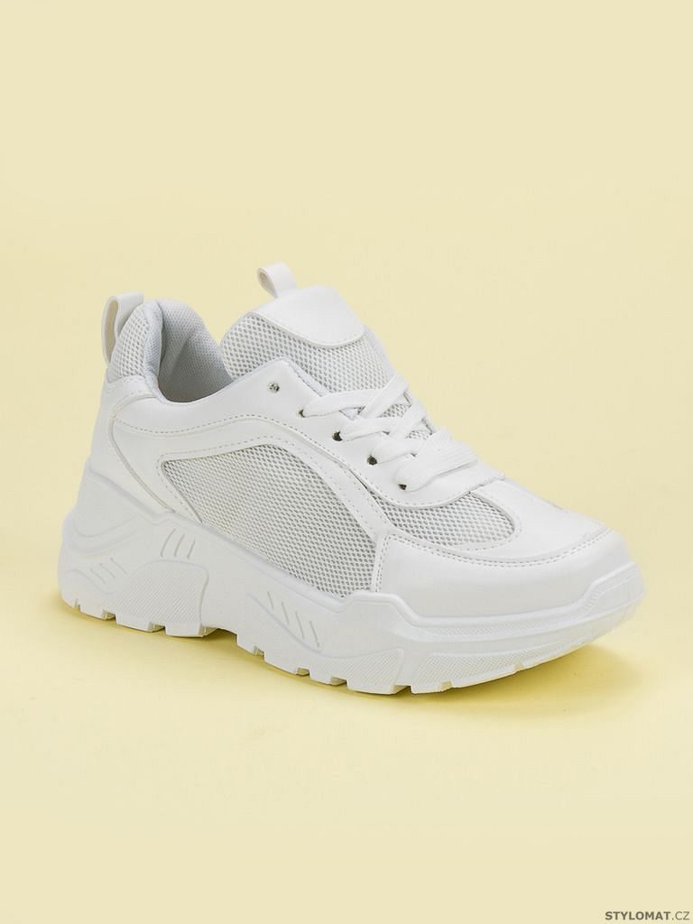 Dámské sportovní boty s vysokou podrážkou bílé - jiny - Tenisky