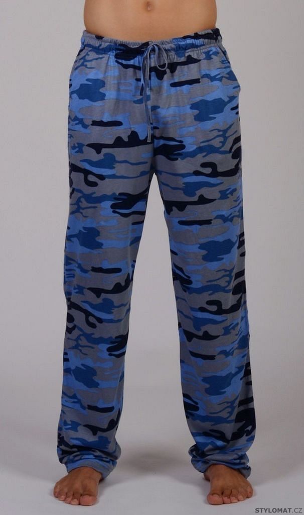 Pánské pyžamové kalhoty Army barva modrá - Gazzaz - Pyžama