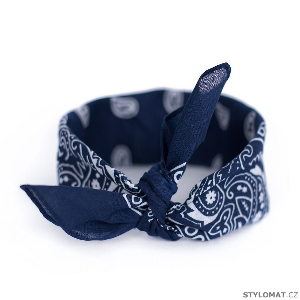 Šátek do vlasů pin-up námořnická modř - Art of Polo - Dámské šátky a šály