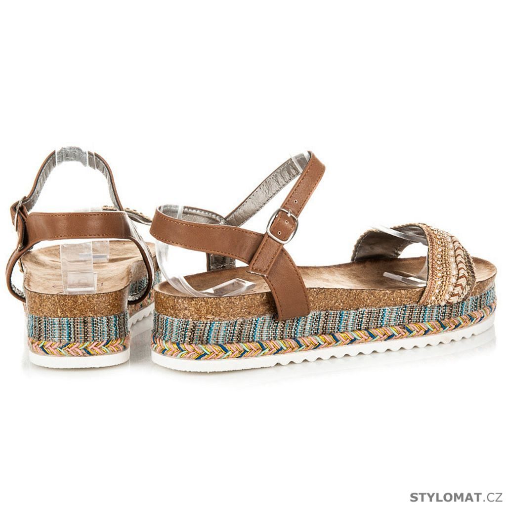 Indiánské ploché sandály béžové - Kylie - Sandále