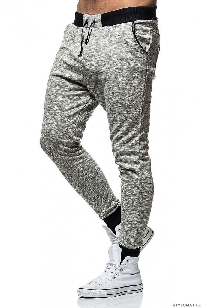 Pánské volnočasové kalhoty šedé - YNS - Kalhoty a džíny