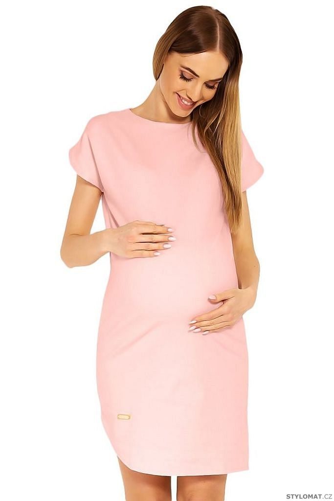 Těhotenské šaty Terry lososové - PeeKaBoo - Těhotenské šaty