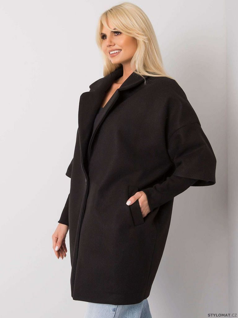 Černý kabát nadměrné velikosti - Stylomat.cz - Bundy, kabáty a vesty