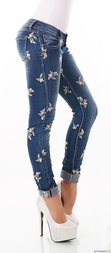 Dámské džíny s výšivkou - EU - Jeansy
