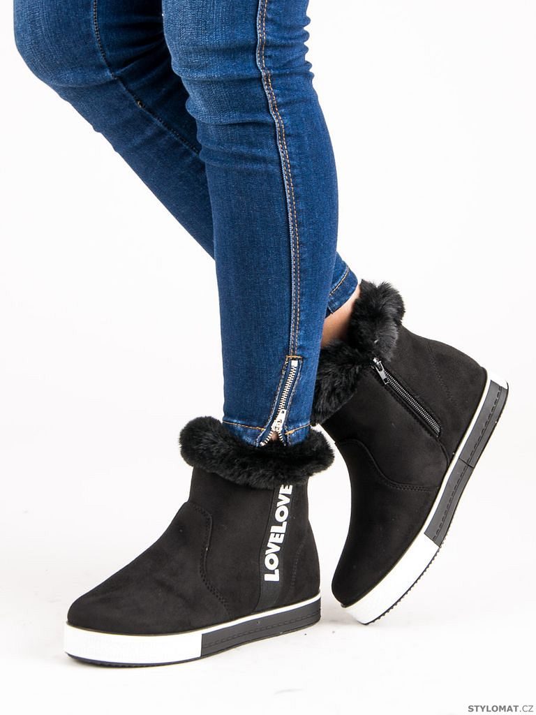 Sportovní kotníkové boty černé - jiny - Kotníčkové boty