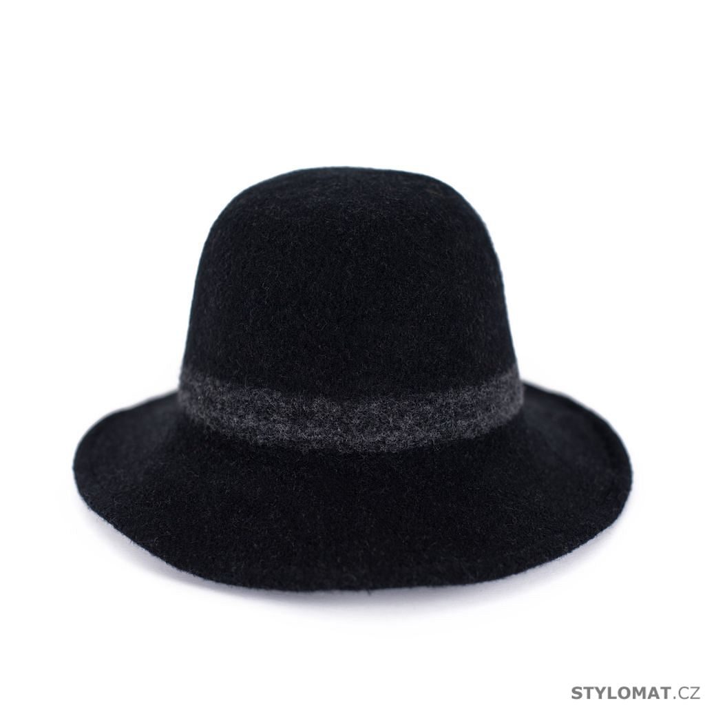 Vlněný klobouk s pruhem černý - Art of Polo - Vlněné klobouky