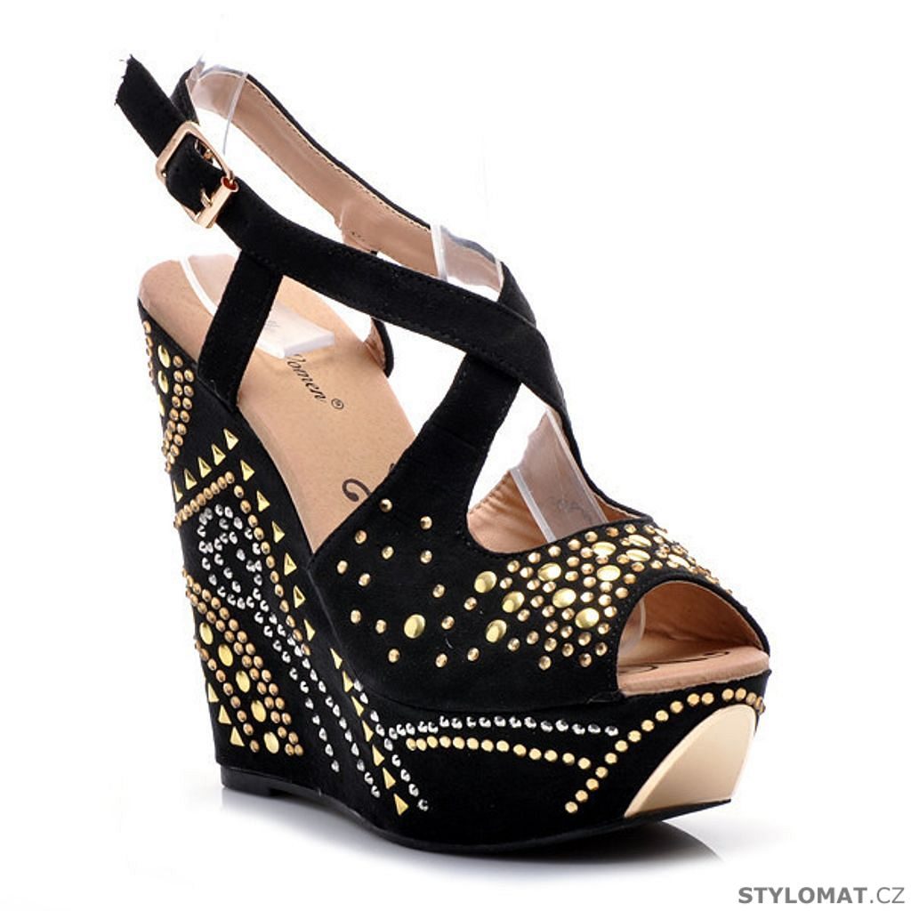 Extravagantní sandále na vysokém klínku - Belle Women - Sandále