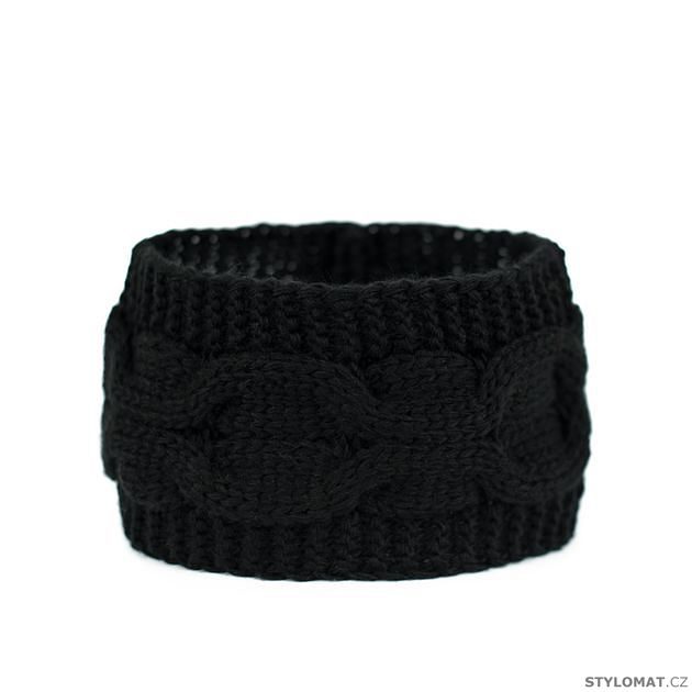 Zimní pletená čelenka černá - Art of Polo - Čelenky