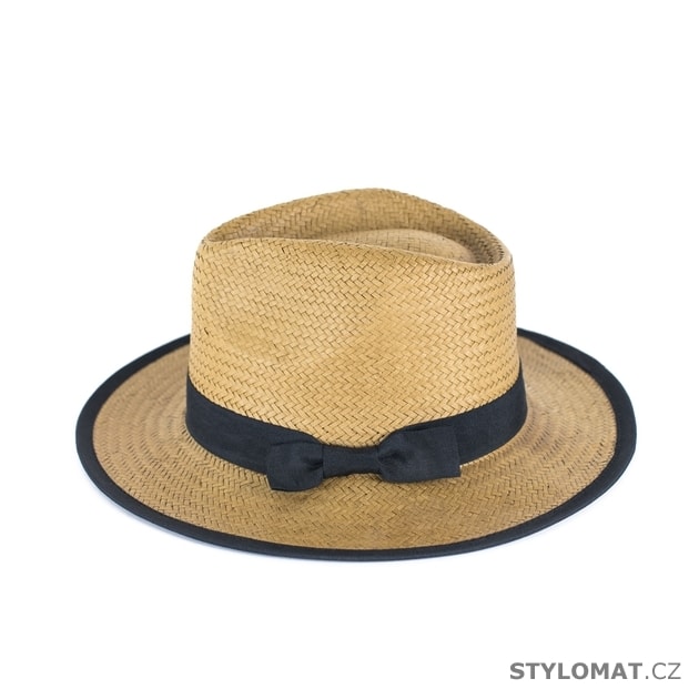 Klobouček s černým lemem a mašlí - Art of Polo - Dámské letní klobouky