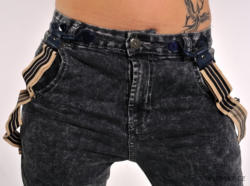 Módní plísňové džíny s kšandami - Fashion - Jeansy