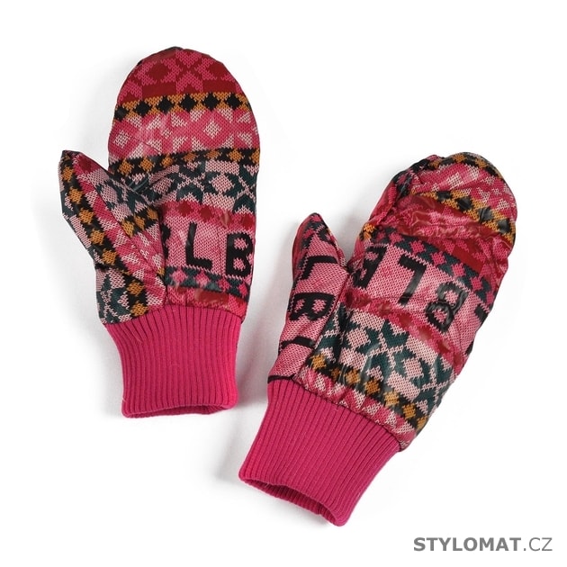 Teplé palčáky s norským vzorem růžové - Art of Polo - Dámské rukavice