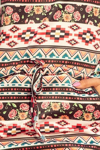 Ležérní jarní šaty s indiánským vzorem - Numoco - Jarní šaty