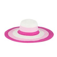 Velký letní klobouk s růžovými pruhy
