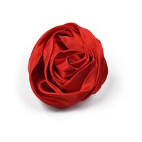 Saténová růžička červená - brož - sponka do vlasů