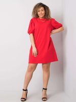 Červené bavlněné šaty plus size
