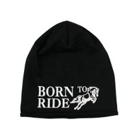 Čepice s nápisem Born to ride! černá