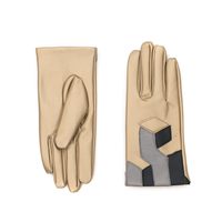 Moderní rukavice Electro světle béžové - zlaté