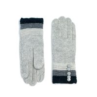 Vlněné tříbarevné rukavičky v šedé