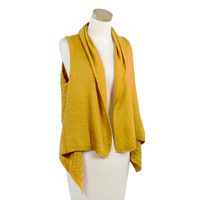 Módní pletená vesta žlutá