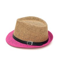 Béžovo-růžový trilby klobouk se stuhou