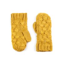Palcové rukavice proplétané žluté