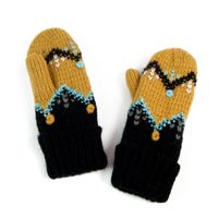 Palcové rukavice se vzorem žluté
