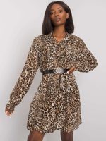 Dámské béžovo-černé šaty s leopardím potiskem