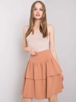 Mini sukně áčkového střihu velbloudí barvy