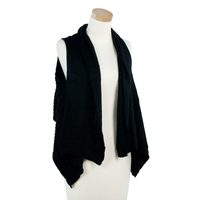 Módní černá pletená vesta
